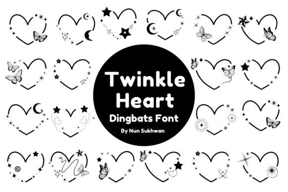 Twinkle Heart: A Celestial Dingbats Font for Magical Design